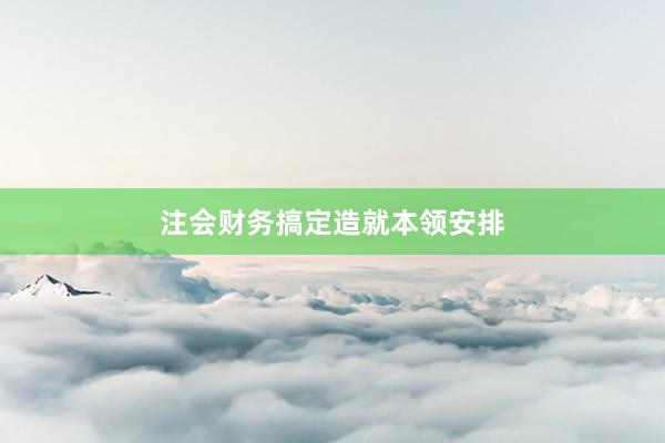 注会财务搞定造就本领安排
